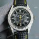 Swiss Grade Replica Patek Philippe Calatrava Stainless Steel Black Yellow strap diamond bezel_th.jpg